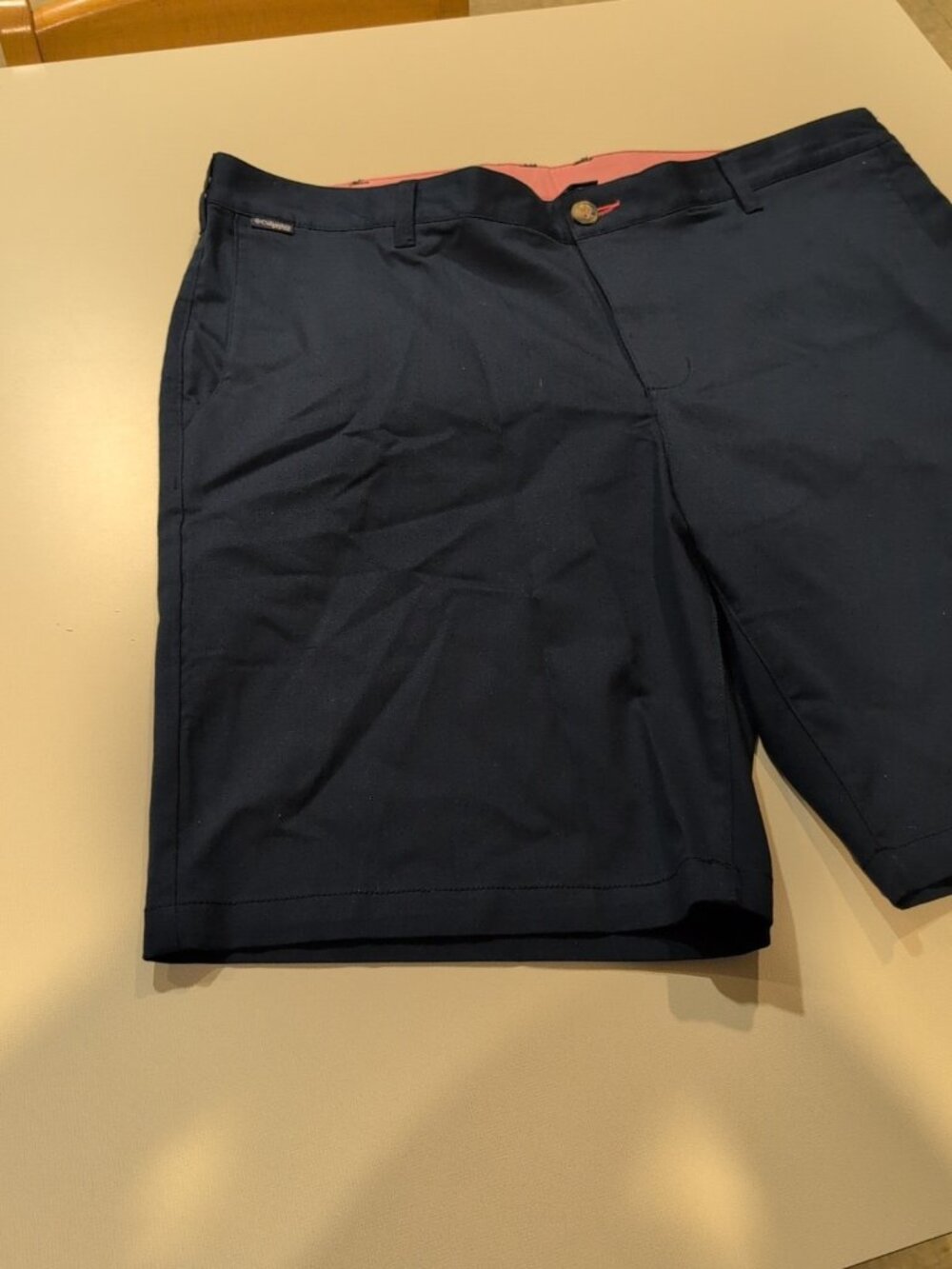Columbia PFG Pants Mens 40x10 Regular Fit Blue Pink Shorts Wide Leg Fishing - Picture 6 of 12